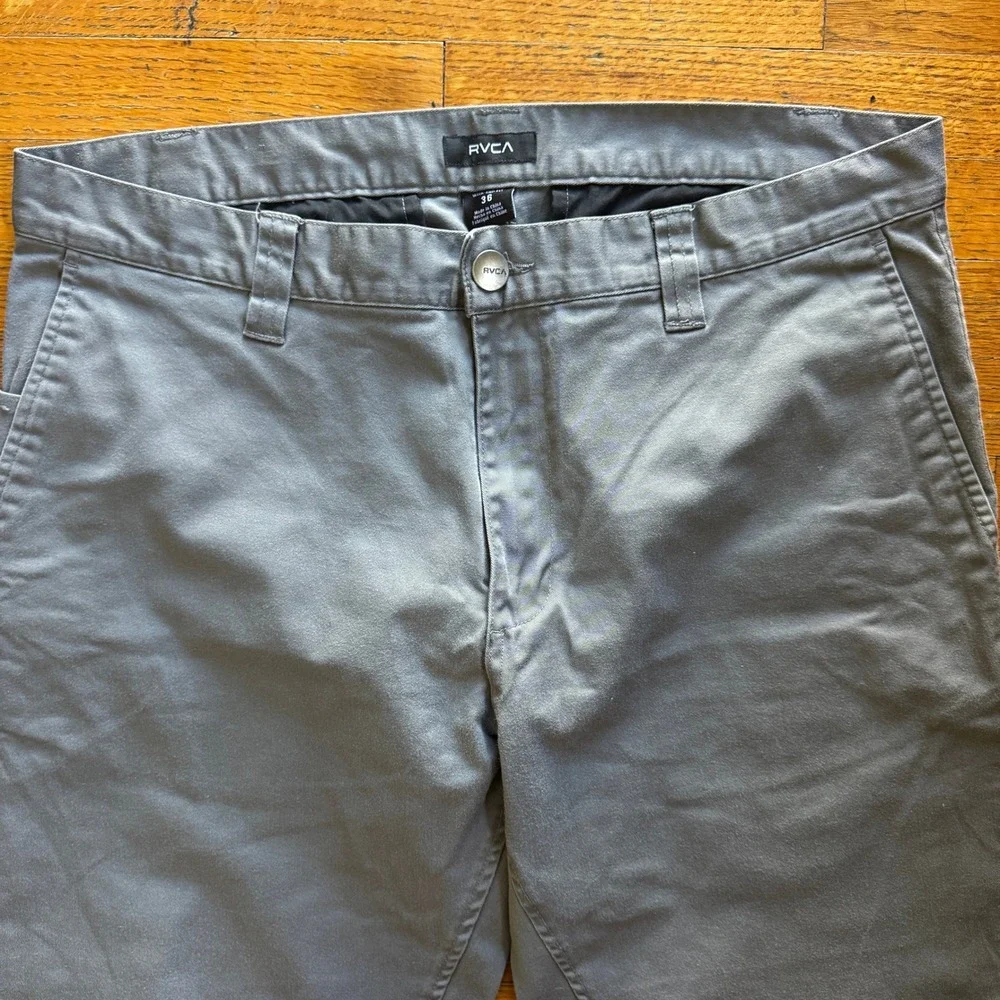 RVCA Mens Gray Flat Front Chino Pants Size 36‎ Casual Office Wear Weekend